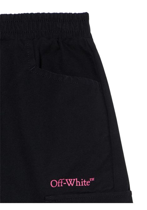 Black cotton trousers for girls OFF WHITE | CF005F5F0011032/MANERO