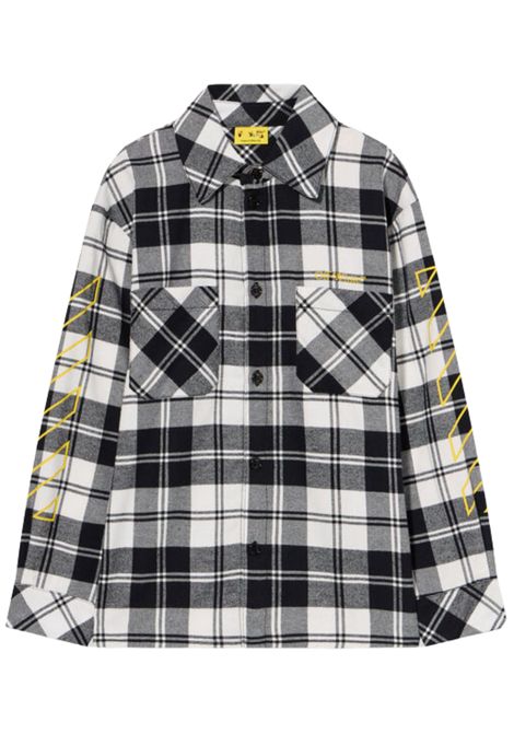 Black/white cotton shirt for children OFF WHITE | GA001F5F0011018/MANERO/BIANCO
