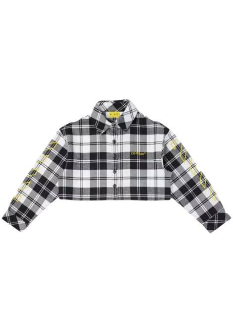 Camicia bambina nero/bianco in cotone OFF WHITE | GA01CF5F0011018/MANERO/BIANCO