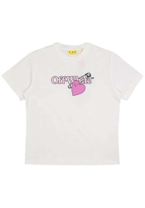T-shirt bambina bianca in cotone OFF WHITE | OGAA001F25/CEBIANCO