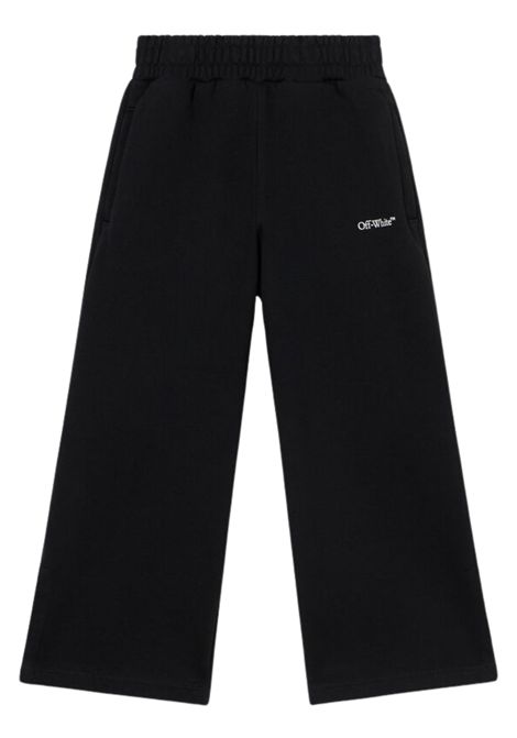 Black cotton trousers for girls OFF WHITE | OGCH00AF25FLE/CENERO