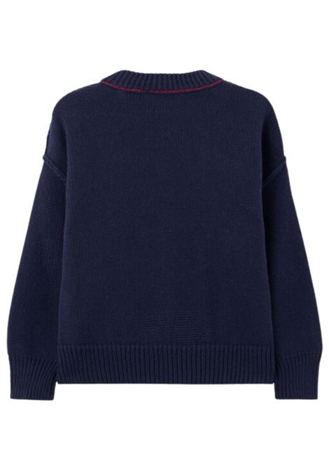 Maglione bambina in lana e cotone PALM ANGELS | PBHE002F25/CEBLU