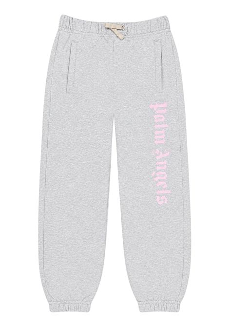 Pantalone bambina grigio in cotone PALM ANGELS | PGCH008C99FLE/CEGRIGIO