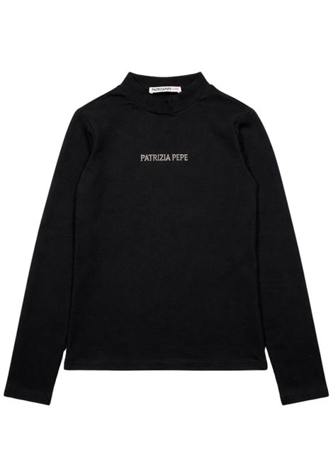 T-shirt bambina nera in cotone Patrizia Pepe | 7M0748N/MANERO