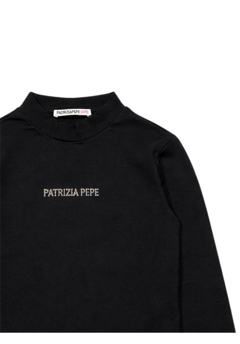 T-shirt bambina nera in cotone Patrizia Pepe | 7M0748N/MANERO