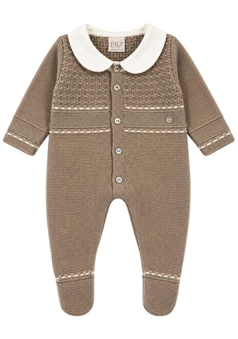 Beige cotton and cashmere baby romper PAZ RODRIGUEZ | 005121901/ANBEIGE