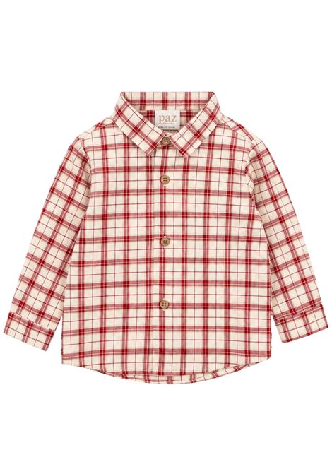 Beige/red cotton baby shirt PAZ RODRIGUEZ | 006153018/ANBEIGE/ROSSO