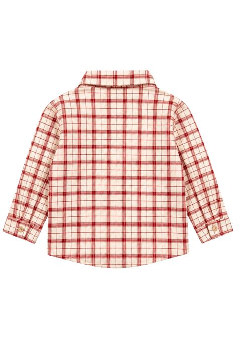 Beige/red cotton baby shirt PAZ RODRIGUEZ | 006153018/ANBEIGE/ROSSO
