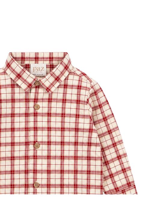 Beige/red cotton baby shirt PAZ RODRIGUEZ | 006153018/ANBEIGE/ROSSO