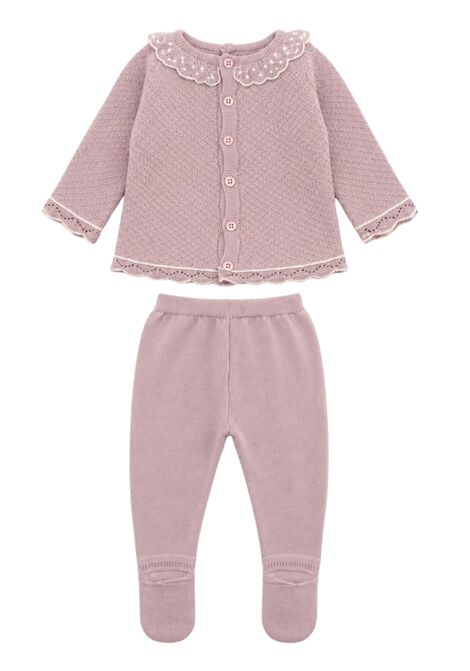 Pink cotton baby girl set PAZ RODRIGUEZ | 103121679/ANROSA