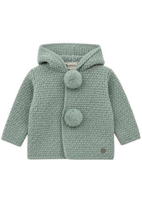 Cardigan neonato verde in lana PAZ RODRIGUEZ | 112136/ANVERDE