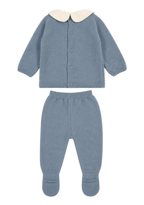 Completo neonato azzurro in cotone e cashmere PAZ RODRIGUEZ | 123050/ANAZZURRO