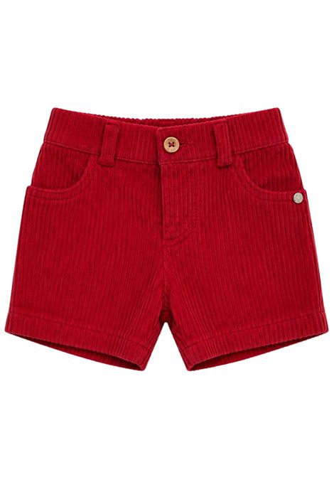 Bermuda neonato rosso in velluto PAZ RODRIGUEZ | 150139/ANROSSO
