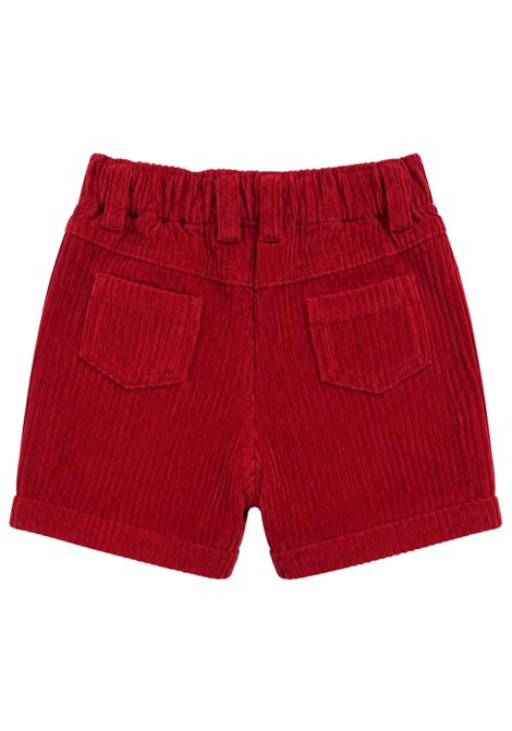 Bermuda neonato rosso in velluto PAZ RODRIGUEZ | 150139/ANROSSO