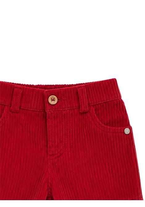 Bermuda neonato rosso in velluto PAZ RODRIGUEZ | 150139/ANROSSO