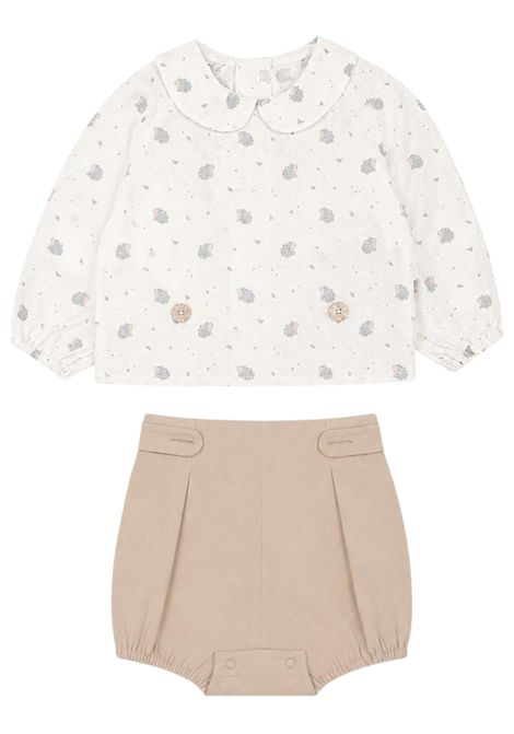 Beige cotton baby set PAZ RODRIGUEZ | 152909/ANBEIGE