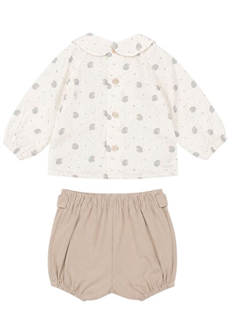 Beige cotton baby set PAZ RODRIGUEZ | 152909/ANBEIGE