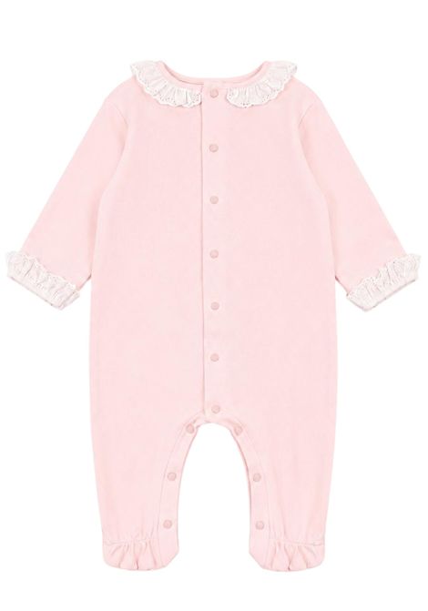 Pink cotton baby romper PAZ RODRIGUEZ | 393211/ANROSA