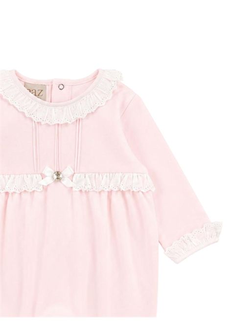 Pink cotton baby romper PAZ RODRIGUEZ | 393211/ANROSA