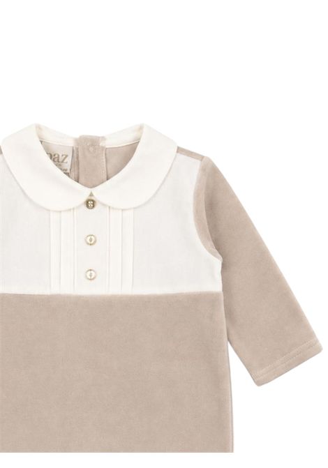 Beige cotton baby romper PAZ RODRIGUEZ | 39757/ANBEIGE
