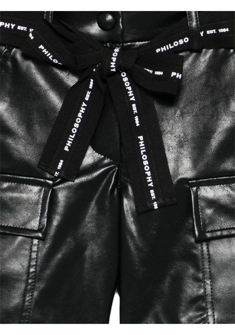 Bermuda bambina nero in pelle PHILOSOPHY | I1F409/ANPELLE