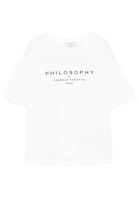 T-shirt bambina bianca in cotone PHILOSOPHY | I1F609/ANBIANCO