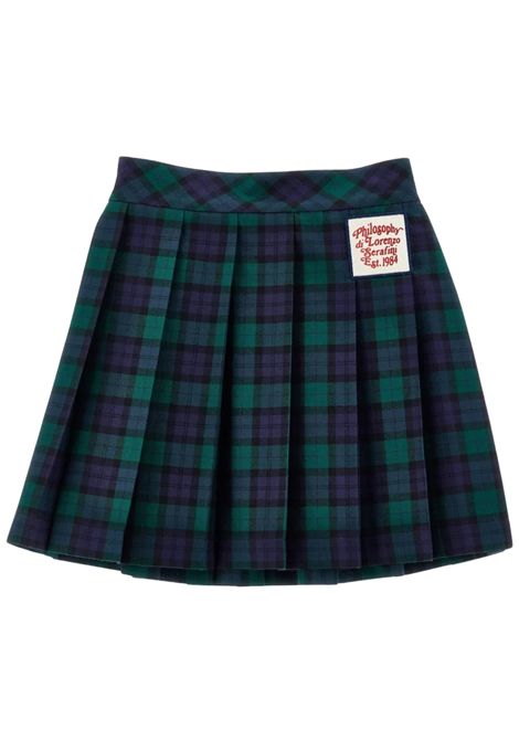 Girls' skirt in cotton blend PHILOSOPHY | I1F704/ANBLU/VERDE