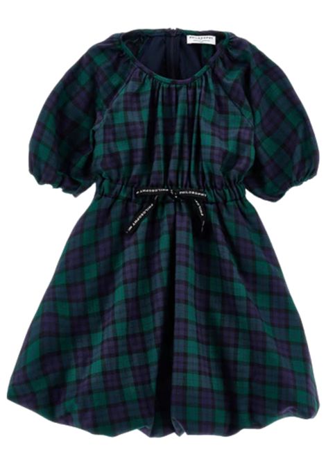 Abito bambina blu/verde in cotone PHILOSOPHY | I1F9086123/ANBLU/VERDE