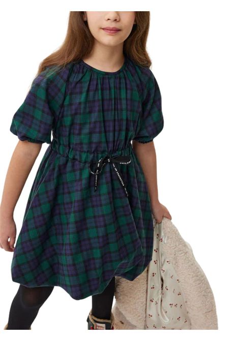 Abito bambina blu/verde in cotone PHILOSOPHY | I1F9086123/ANBLU/VERDE
