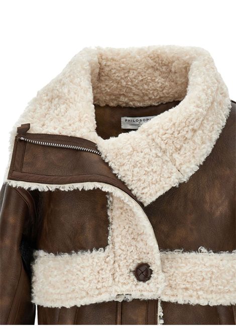 Montone bambina marrone in sheraling PHILOSOPHY | I9F1006038/ANMARRONE