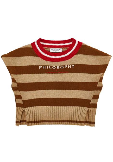 Beige wool sweater for girls PHILOSOPHY | I9F301/ANBEIGE