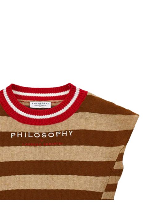 Beige wool sweater for girls PHILOSOPHY | I9F301/ANBEIGE