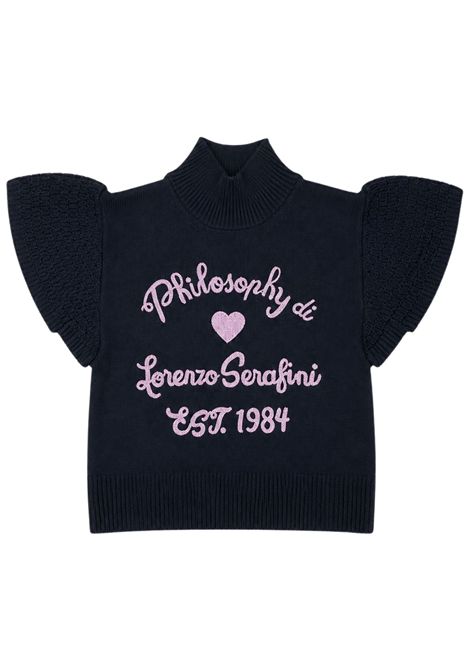 Maglia bambina nera in misto lana PHILOSOPHY | I9F302/ANNERO