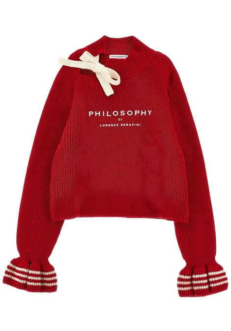 Red wool sweater for girls PHILOSOPHY | I9F603/ANROSSO