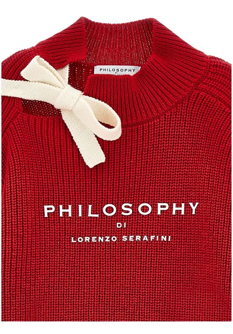 Red wool sweater for girls PHILOSOPHY | I9F603/ANROSSO