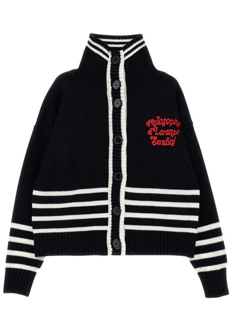 Cardigan bambina nero in misto lana PHILOSOPHY | I9F804/ANNERO