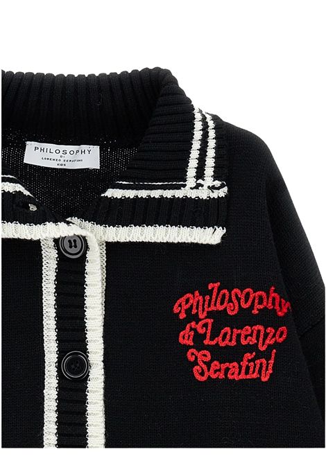 Cardigan bambina nero in misto lana PHILOSOPHY | I9F804/ANNERO