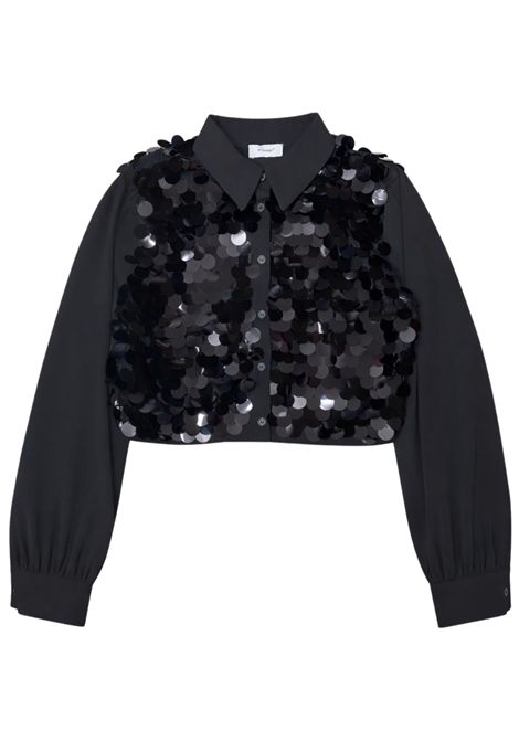 Camicia bambina nera in paillettes Pinko | KFCA019C/SUNERO