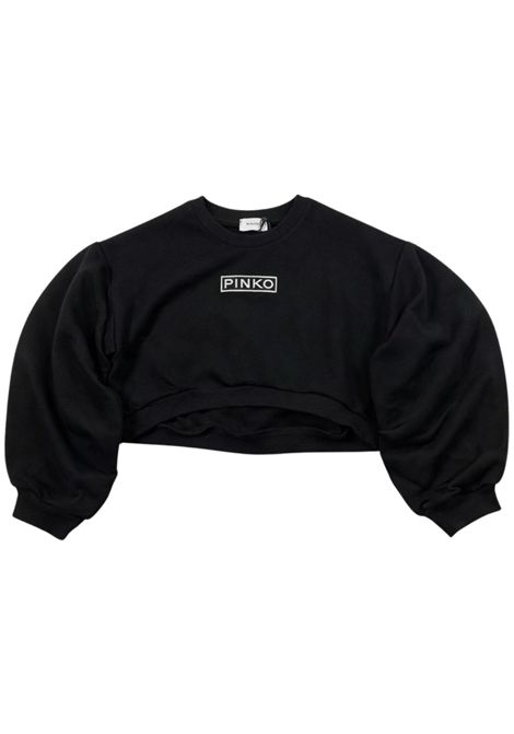 Felpa bambina nera in cotone Pinko | KFFE012/SUNERO