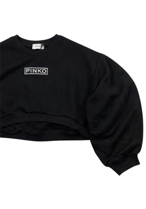 Felpa bambina nera in cotone Pinko | KFFE012/SUNERO