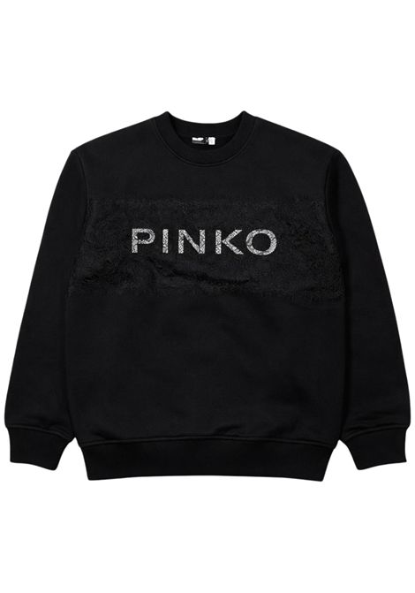 Felpa bambina nera in cotone Pinko | KFFE024/SUNERO