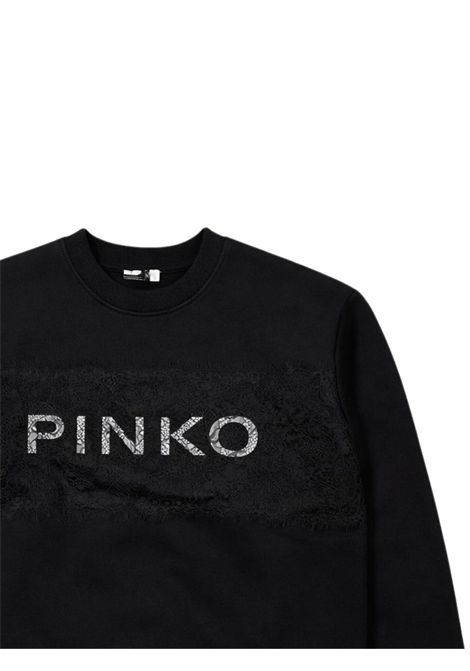 Felpa bambina nera in cotone Pinko | KFFE024/SUNERO