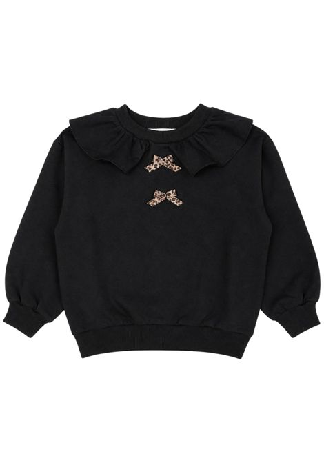 Felpa bambina nera in cotone Please | LB04042G77/DENERO