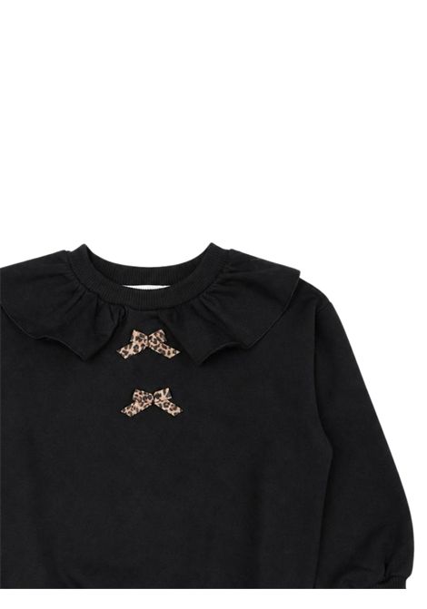 Felpa bambina nera in cotone Please | LB04042G77/DENERO