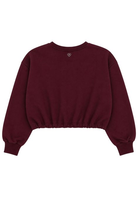 Felpa bambina bordeau in cotone Please | LB10040G78/DEBORDEAU