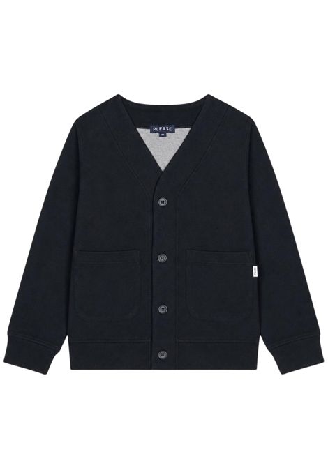Black cotton cardigan for children Please | LG10230B78/DENERO