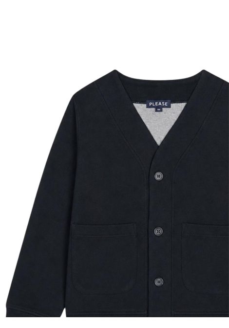 Black cotton cardigan for children Please | LG10230B78/DENERO