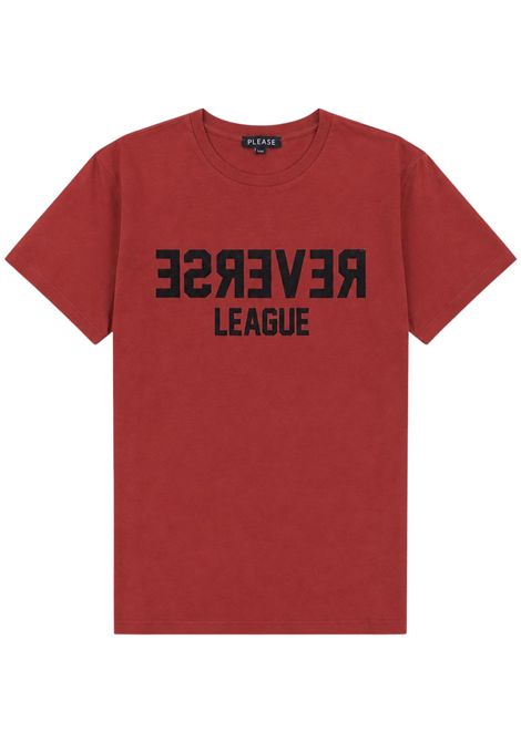 Burgundy cotton T-shirt for children Please | MB01030B55/DEBORDEAU