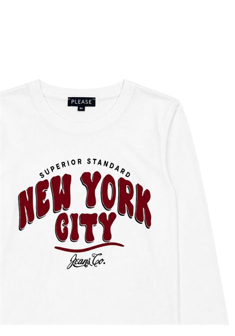 White cotton T-shirt for children Please | ML29030B78/DEBIANCO