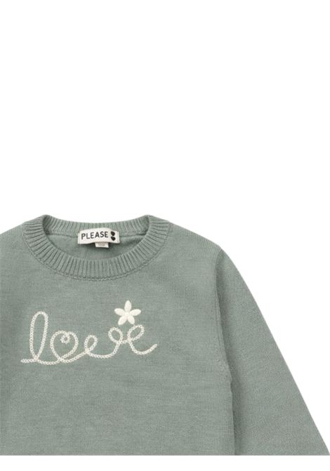Maglione neonata verde in viscosa Please | NB04230G/MAVERDE